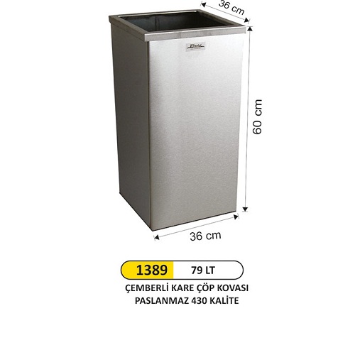 Arı Metal Kare Çemberli Çöp Kovası No:4 (79 Lt)