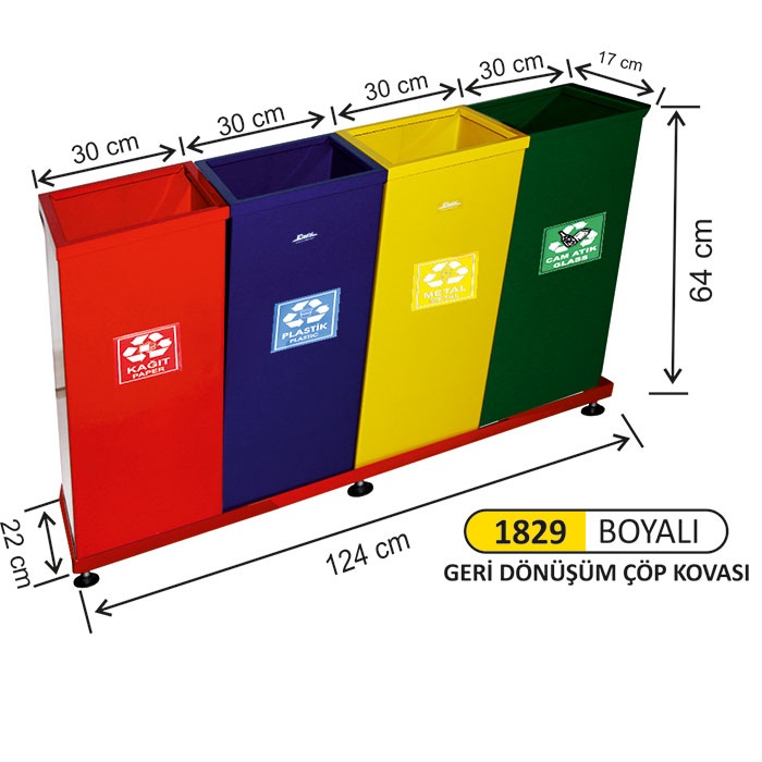 Arı Metal Boyalı 4 lü Geri Dönüşüm Seti