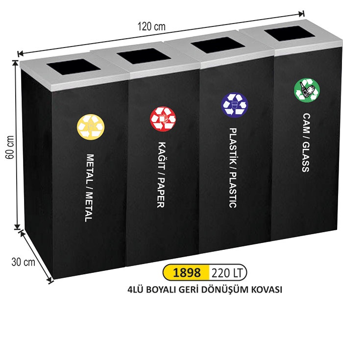 Arı Metal Boyalı 4 lü Geri Dönüşüm Seti 54 Ltx4
