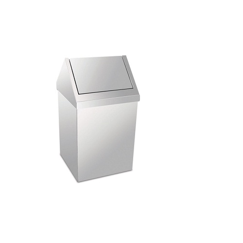 Palex Çatı Kapaklı Çöp Kovası 36 Lt Krom