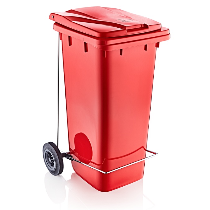 Pedallı Konteyner Çöp Kovası 120 Lt Renkli