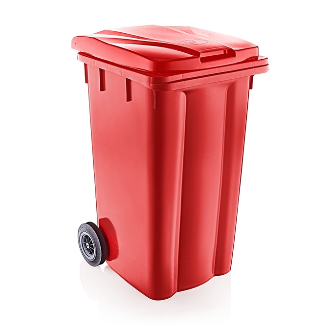Konteyner Çöp Kovası 240 Lt Kırmızı