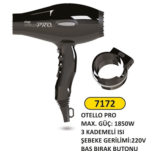 Arı Metal Otel Tipi Saç Kurutma Makinesi 1850W Siyah