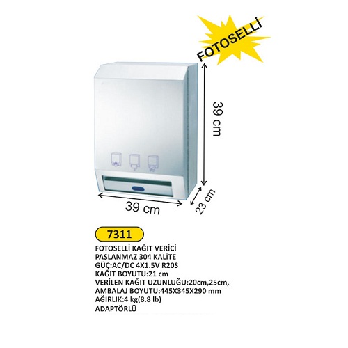 XinDa Fotoselli Havlu Dispenseri Paslanmaz