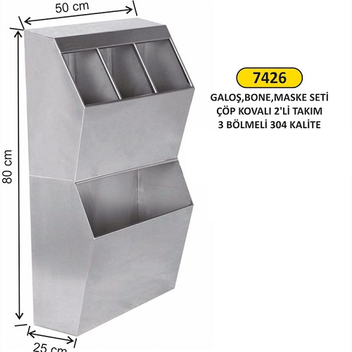Arı Metal 3 Bölmeli Galoş Maske Bone Seti(Çöp Kovalı)