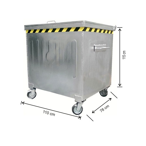 Metal Galvaniz Konteyner Çöp Kovası 800 Lt