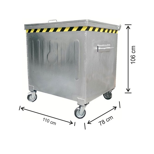 Metal Galvaniz Konteyner Çöp Kovası 600 Lt