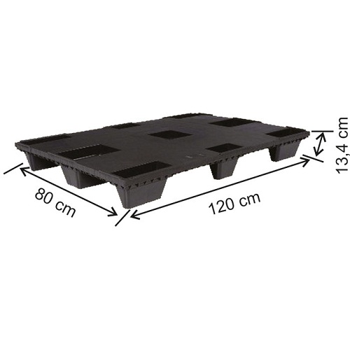 Plastik Geçmeli Palet 80x120 Cm Siyah