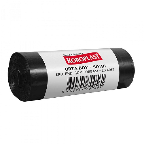 Koroplast Eko End. Orta Boy Çöp Torbası 55x60 Cm Siyah