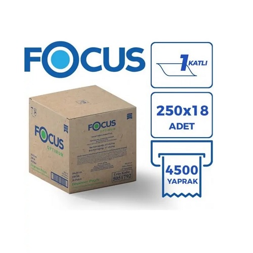 Focus Dispenser Peçete 18x24 Cm 250 Yaprak (18 li Paket)