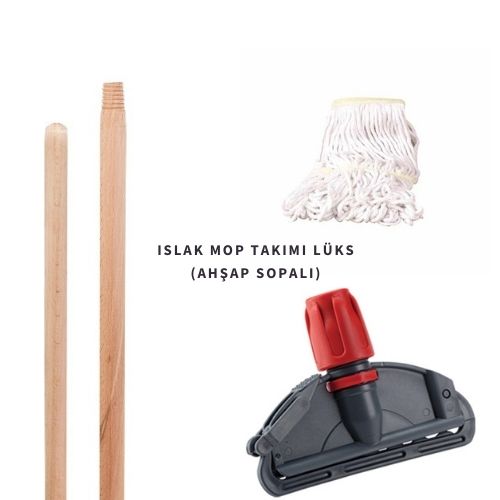 Islak Mop Takımı Lüks (Ahşap Sopalı)