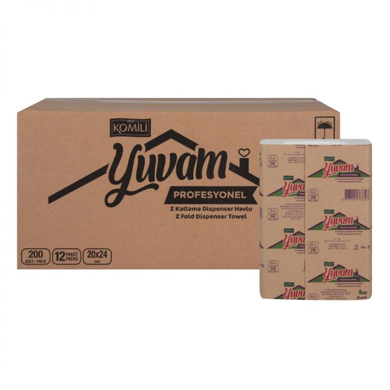 Komili Yuvam Pro.Z Katlı Havlu 20x24 Cm 200 Yaprak (12 li Paket)