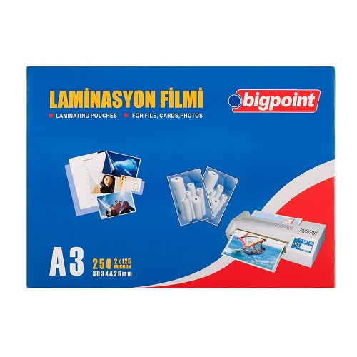 Bigpoint Laminasyon Filmi A3 125 Mikron 100 lü Kutu