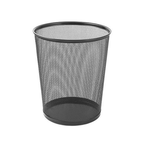 Metal Masa Altı Delikli Çöp Kovası 12 Lt Siyah