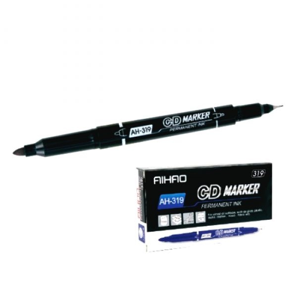 Mikro Aihao 319 Çift Taraflı Cd Kalemi Siyah