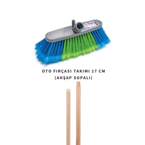 Oto Fırçası Takımı 17 Cm (Ahşap Sopalı)