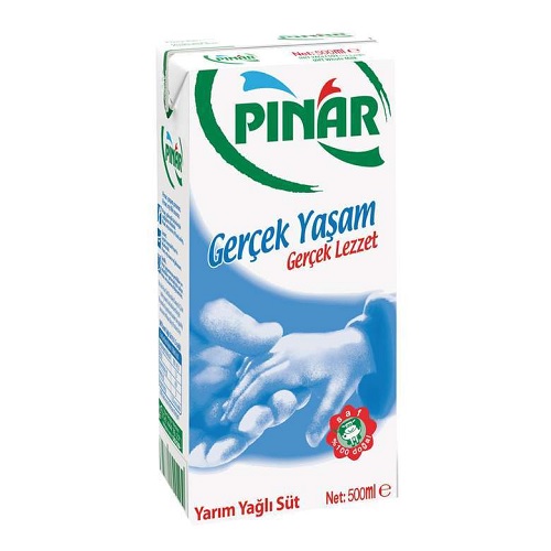 Pınar Yarım Yağlı Süt 500 Ml (12 li Paket)