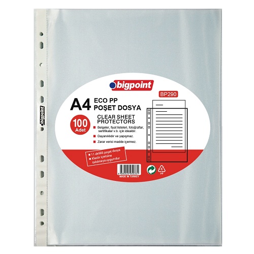 Bigpoint Poşet Dosya Eco 30 Mikron 100 lü Paket