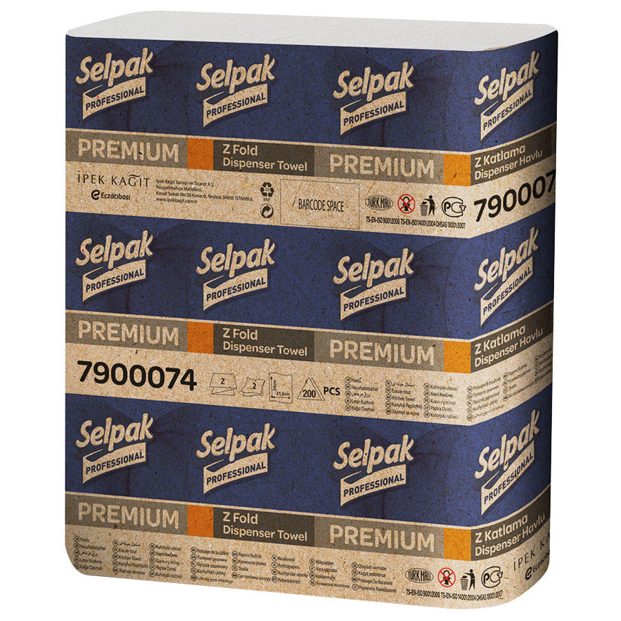 Selpak Premium Z Katlı Dispenser Havlu 200 Yaprak 20 li Koli
