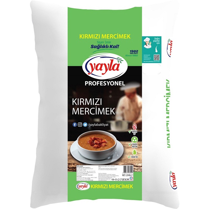 Yayla Kırmızı Mercimek 25 Kg