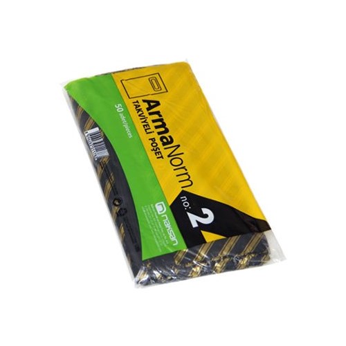 Arma Takviyeli Poşet Siyah Çizgili 26x38 Cm (50 li Paket)