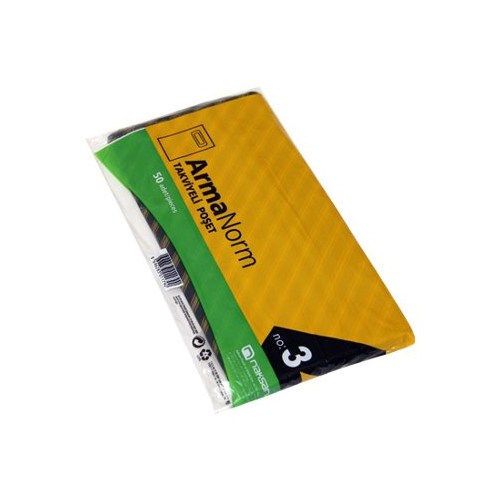 Arma Takviyeli Poşet Siyah Çizgili 33x45 Cm (50 li Paket)