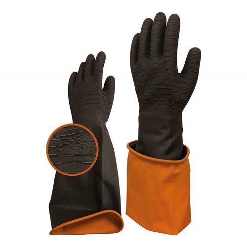 Beybi Korun Tırtıklı 45 cm Uzun Siyah İş Eldiveni (11 Beden)