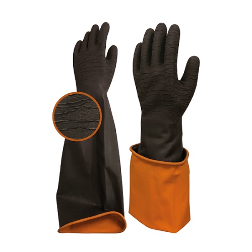 Beybi Korun Tırtıklı 60 cm Uzun Siyah İş Eldiveni (11 Beden)