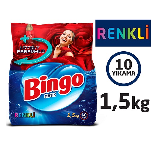 Bingo Toz Çamaşır Deterjanı 1,5 Kg Renkliler İçin