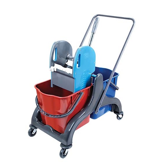 Çift Kovalı Temizlik Arabası (Plastik Pres)