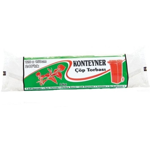 Kazanç Konteyner 240 lık Çöp Torbası 830 Gr 120x150 Cm Siyah