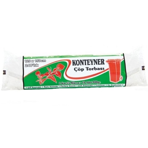 Kazanç Konteyner 240 lık Çöp Torbası 900 Gr 120x150 Cm Siyah