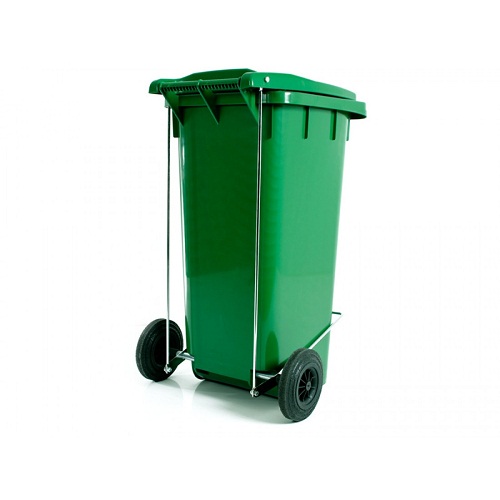 Pedallı Konteyner Çöp Kovası 120 Lt Yeşil
