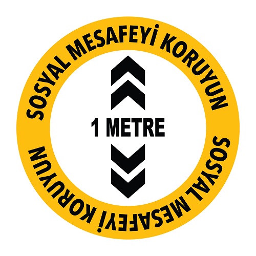 Sosyal Mesafe Uyarı Etiketi