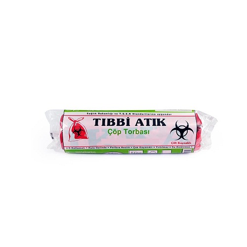Kazanç TSEK li Tıbbi Atık Orta Boy Çöp Torbası 600 Gr 55x60 Cm Kırmızı