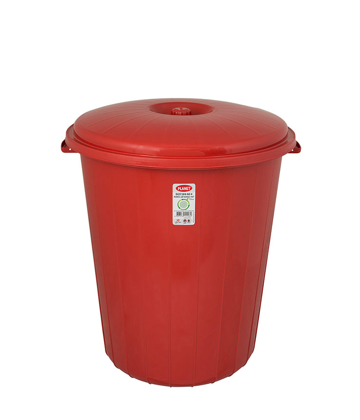 Planet Kapaklı Çöp Kovası Battal 50 Lt Kırmızı