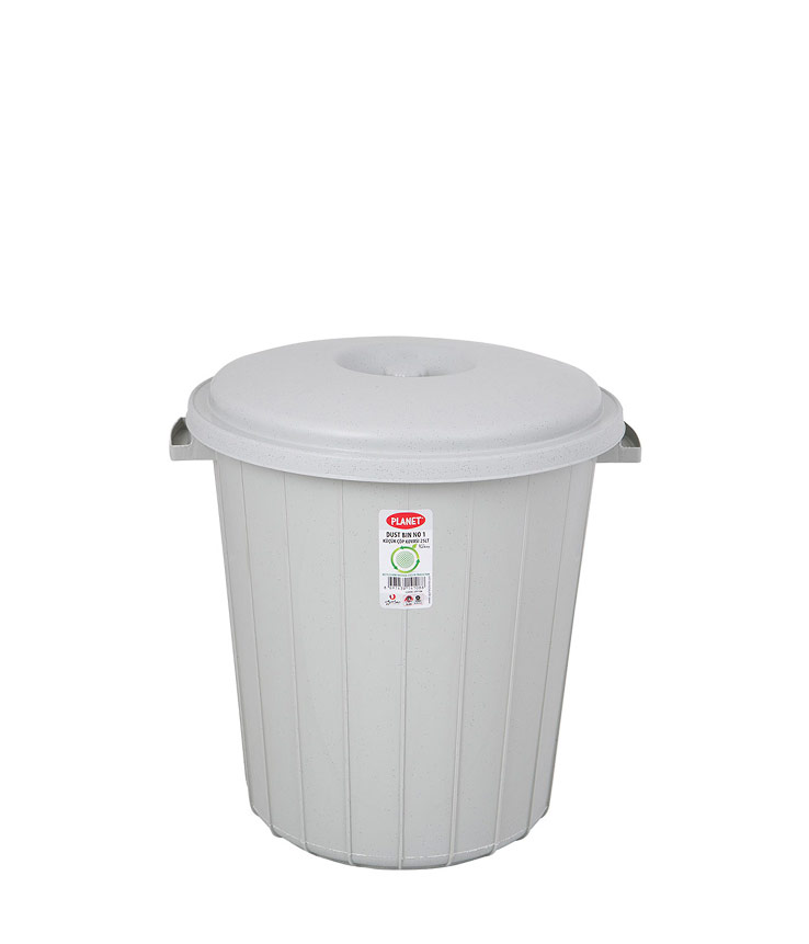 Planet Kapaklı Çöp Kovası Küçük 25 Lt Gri