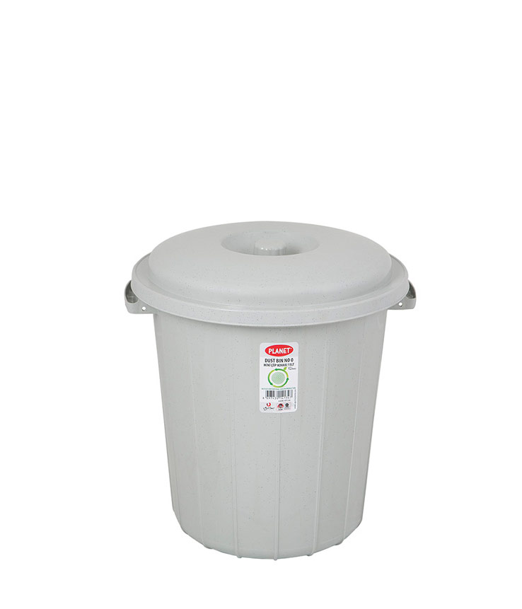 Planet Kapaklı Çöp Kovası Orta 35 Lt Gri