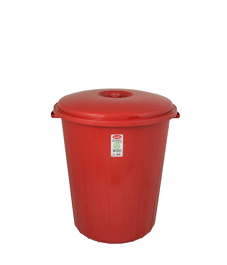 Planet Kapaklı Çöp Kovası Orta 35 Lt Kırmızı