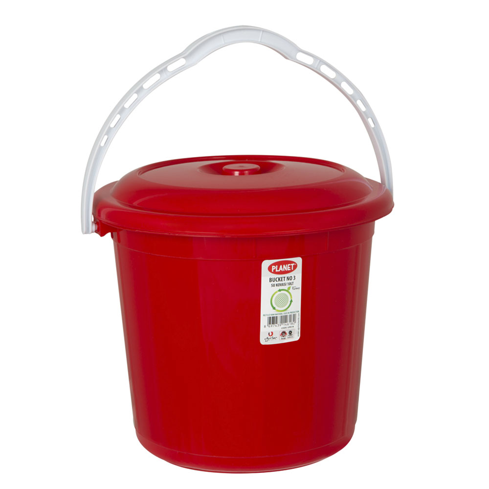Planet Kapaklı Su Kovası No:5 Kırmızı Lüks (20 Lt)